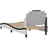  Okvir kreveta Viana bez madraca bijelo-crni 90 x 200 cm umjetna koža | shoptok.hr