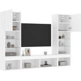  5-dijelni zidni TV elementi s LED bijeli od konstruiranog drva | Eponuda.com