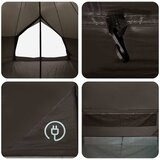 Tipi šator Smeđa siva 300 x 300 x 200 cm Poliester i čelik | shoptok.hr