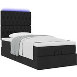 vidaXL Otomanski posteljni okvir z vzmetnico moder 90x190 cm blago, (21608633) | Shoptok.si