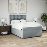  Krevet s oprugama i madracem svjetlosivi 140x190 cm od tkanine | shoptok.hr