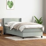 Box Spring krevet s madracem svijetlo sivi 90x220 cm baršun | shoptok.hr