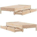 vidaXL Okvir kreveta bez madraca 75 x 190 cm od masivne borovine | shoptok.hr