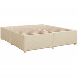  Krevet s oprugama i madracem krem 200 x 200 cm od tkanine | shoptok.hr