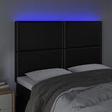  LED uzglavlje crno 144x5x118/128 cm od umjetna koža | Eponuda.com