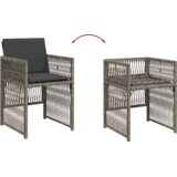  9-dijelni vrtni blagovaonski set sivi od poliratana Siva | Shoptok.si