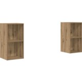 vidaXL Stenski TV kabinet 2 pcs Obrtniški hrast 37 x 37 x 72 cm | Shoptok.si
