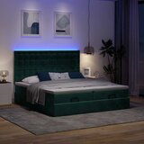 vidaXL Otomanski posteljni okvir z vzmetnicami zelen 180x200cm žamet, (21607540) | Shoptok.si