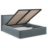 Makamii Svetlo modra oblazinjena zakonska postelja s prostorom za shranjevanje z letvenim dnom 160x200 cm Anani – | Shoptok.si