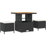  8-delni vrtna sofa set z blazinami črna poli ratan akacija | Shoptok.si