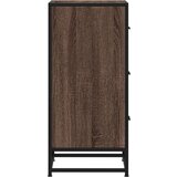 vidaXL Komoda rjavi hrast 35,5x35x76 cm inženirski les in kovina | Shoptok.si