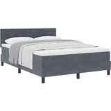  Krevet s uzdužnim opružnim sustavom i madracem Tamno siva 140x190 cm Baršun | shoptok.hr