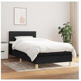  Box spring postelja z vzmetnico črna 90x200 cm blago | Shoptok.si