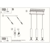  Obesna svetilka LAGOS 3L črna, (21348027) | Shoptok.si