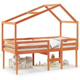  Visoki krevet s krovom voštano smeđi 90x190 cm masivna borovina | shoptok.hr