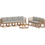  Set vanjskih sofa s jastukom 8 pcs Prirodna i svijetlo siva | shoptok.hr