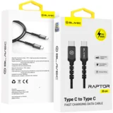 kabel Raptor pleteni - Tip C na Tip C - PD 60W 3A 25 cm Apple CarPlay/Android Auto