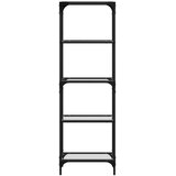 vidaXL Regal za shranjevanje s stekleno površino 40x30x123 cm jeklo Cene