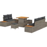  Set od 8 komada vrtnih sofa s jastučićima siva poli ratan akacija | shoptok.hr