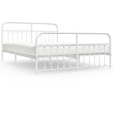 The Living Store Kovinski posteljni okvir z vzglavjem in vznožjem bel 180x200 cm - Posteljni Okvir, (21524255) | Shoptok.si