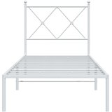  Metalni okvir krevet bez madraca s uzglavljem bijeli 75x190 cm | shoptok.hr