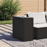  Vrtni stol sa staklenom pločom crni 58x27 5x55 cm od poliratana | shoptok.hr