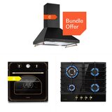 Klarstein Victoria 60 Trojni set plin, Plinsko kuhališče, Pečica, Napa za odvajanje pare | Shoptok.si