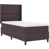  LED Box Spring Krevet Tamno smeđa 100 x 200 cm tkanina | shoptok.hr