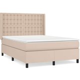  Box spring postelja z vzmetnico kapučino 140x200cm umetno usnje, (20896432) | Shoptok.si