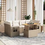 vidaXL 7-dijelni set vrtnih sofa od poliratana s jastucima bež | shoptok.hr