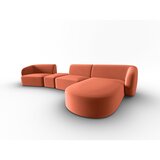 Milo Casa Rožnata žametna kotna sedežna garnitura (desni kot/z ležalnikom) Paolo – | Shoptok.si