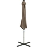  Vrtni senčnik z LED lučkami taupe 300 cm | Shoptok.si