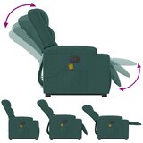  Masažni naslonjač na podizanje od tkanine tamnozeleni | shoptok.hr