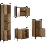  Set ormarića za kupaonicu 4 kom. Hrast artisan 40 x 36 x 181 cm - Hrast artisan Kupaonski ormarić (1 vrata i 1 polica) + viseći | shoptok.hr