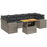 Maison Chic Seti vrtnega pohištva - Vrtna garnitura - Vrtni pohištvo set 8-delna z blazinami siv poli ratan, (21798556) | Shoptok.si