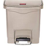 Rubbermaid Zbiralnik odpadkov s pedalom SLIM JIM®, prostornina 15 l, ŠxVxG 230 x 399 x 377 mm, bež | Shoptok.si