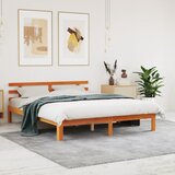 Maison Chic Posteljni okvir - Dvoposteljna postelja - Zakonska postelja brez vzmetnice vošč. rjav 150x200 cm borovina-J13130, (21762073) | Shoptok.si