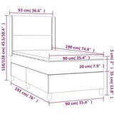  Krevet s oprugama i madracem tamnosmeđi 90 x 190 cm od tkanine | shoptok.hr