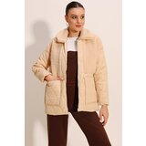 Bigdart 5182 Plush Detailed Oversize Puffer Jacket - Beige | Shoptok.si