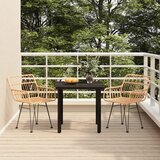  3-dijelni vrtni blagovaonski set od poliratana Smeđa Dužina stola 80 cm | Shoptok.si