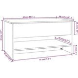  Klubska mizica dimljeni hrast 80x50x40 cm inženirski les, (20625016) | Shoptok.si