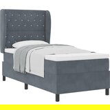 vidaXL Krevet s oprugama s madracem Tamno Sivi 90x200 cm Baršun | shoptok.hr