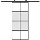 vidaXL Drsna vrata z opremo 90x205 cm kaljeno steklo in aluminij | Shoptok.si