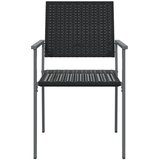  Vrtne stolice 2 kom crne 54 x 62,5 x 89 cm od poliratana | shoptok.hr