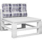  Jastuk za palete sivi karirani 80 x 40 x 12 cm od tkanine | Eponuda.com