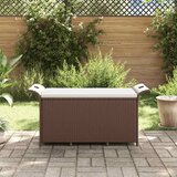  Vrtna klupa s jastukom smeđa 116 x 46 x 57 cm od poliratana | shoptok.hr