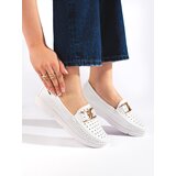 GOODIN Women's white loafers with buckle Cijene