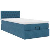 vidaXL Okvir kreveta s madraca tamnoplavi 100x200cm baršunasti | shoptok.hr