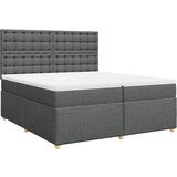 Maison Chic Box spring postelja - Vzmetna postelja z vzmetnico temno siva 200x200 cm blago SL5241, (21901065) | Shoptok.si