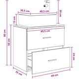  Umivaonik s policom Betonska siva 53 x 34,5 x 63 cm | shoptok.hr